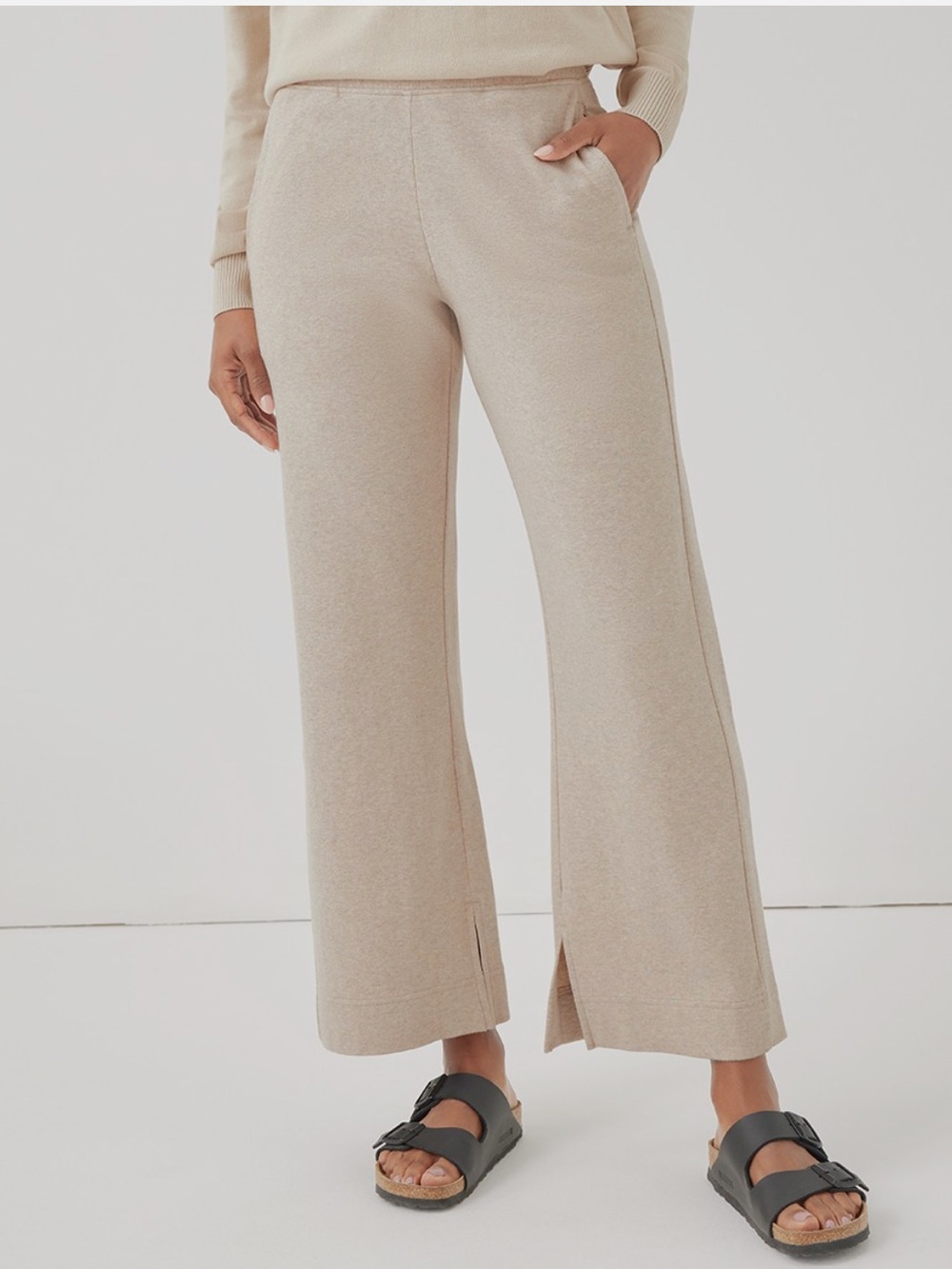 Pact Airplane Wide Leg Cropped Pant Organic Cotton Large